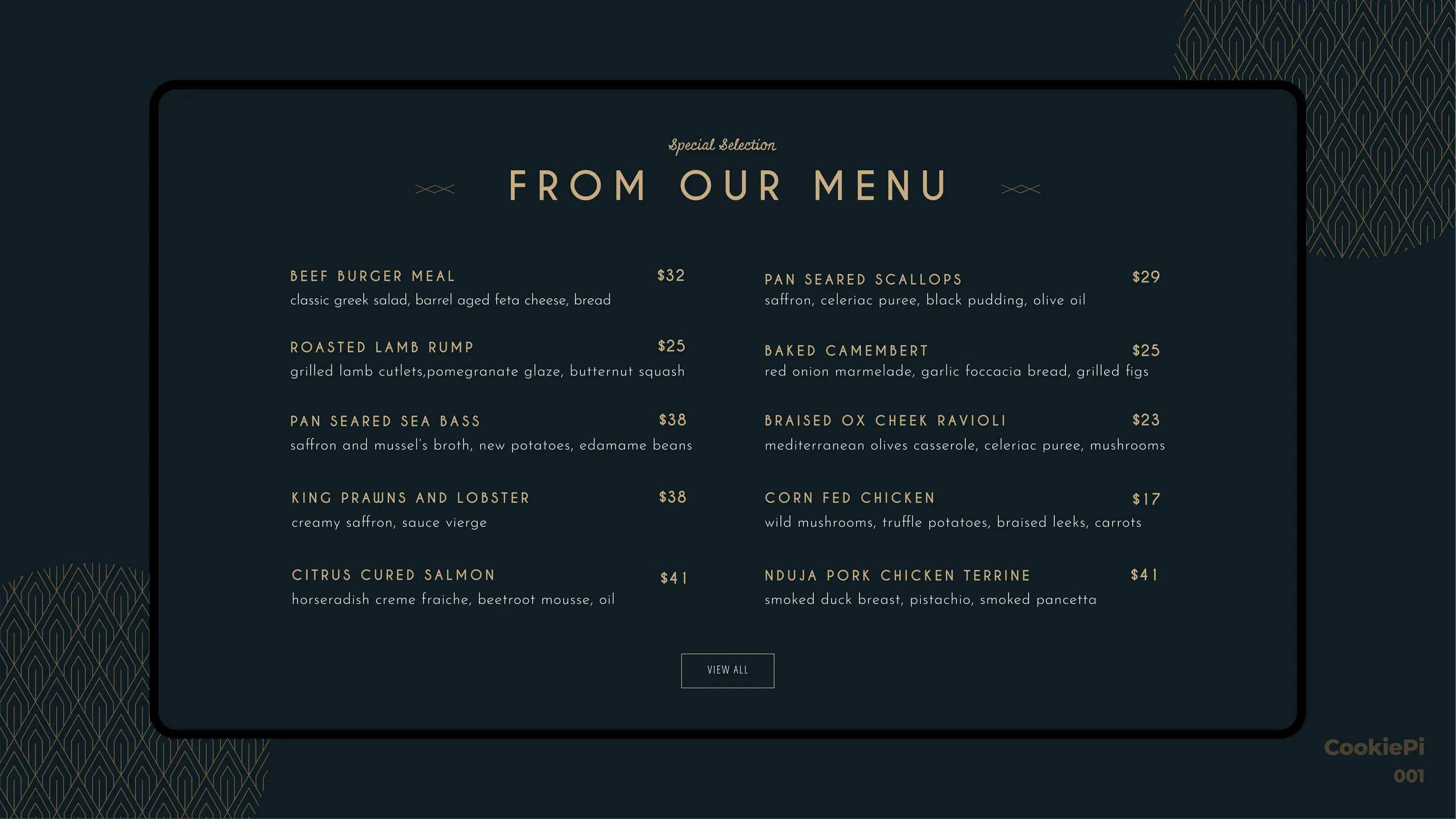 food websites mockups