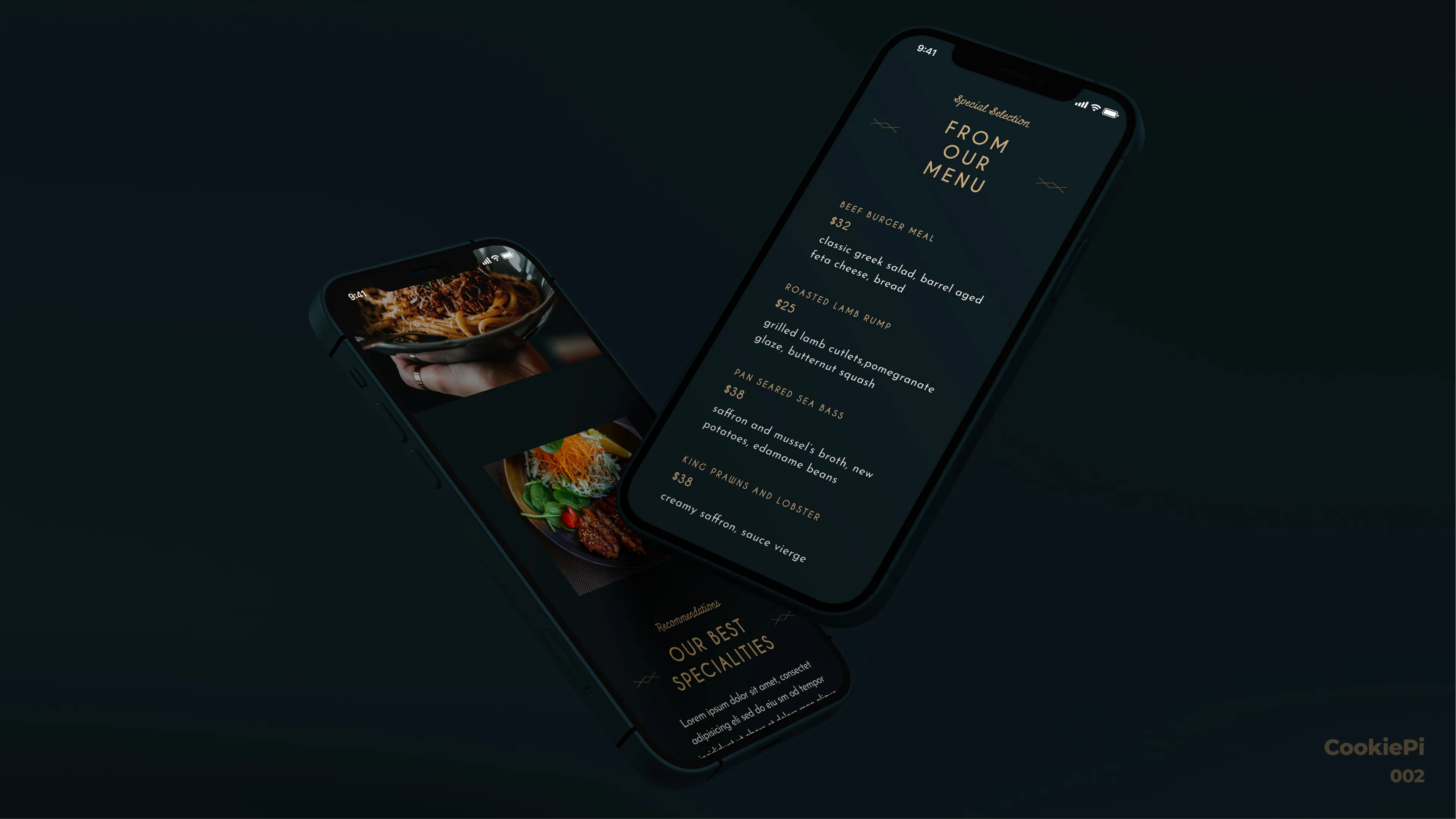 food websites mockups