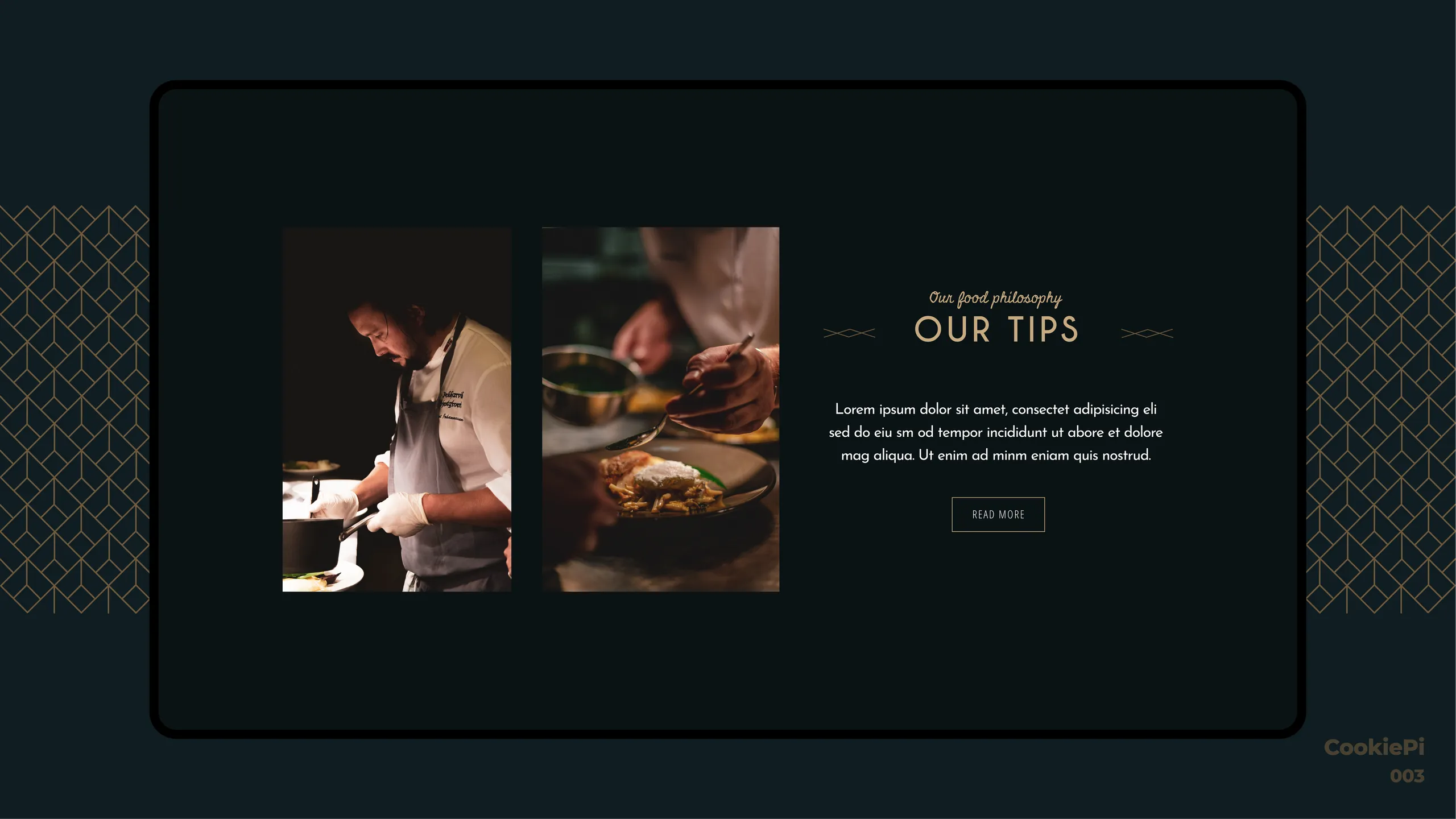 food websites mockups