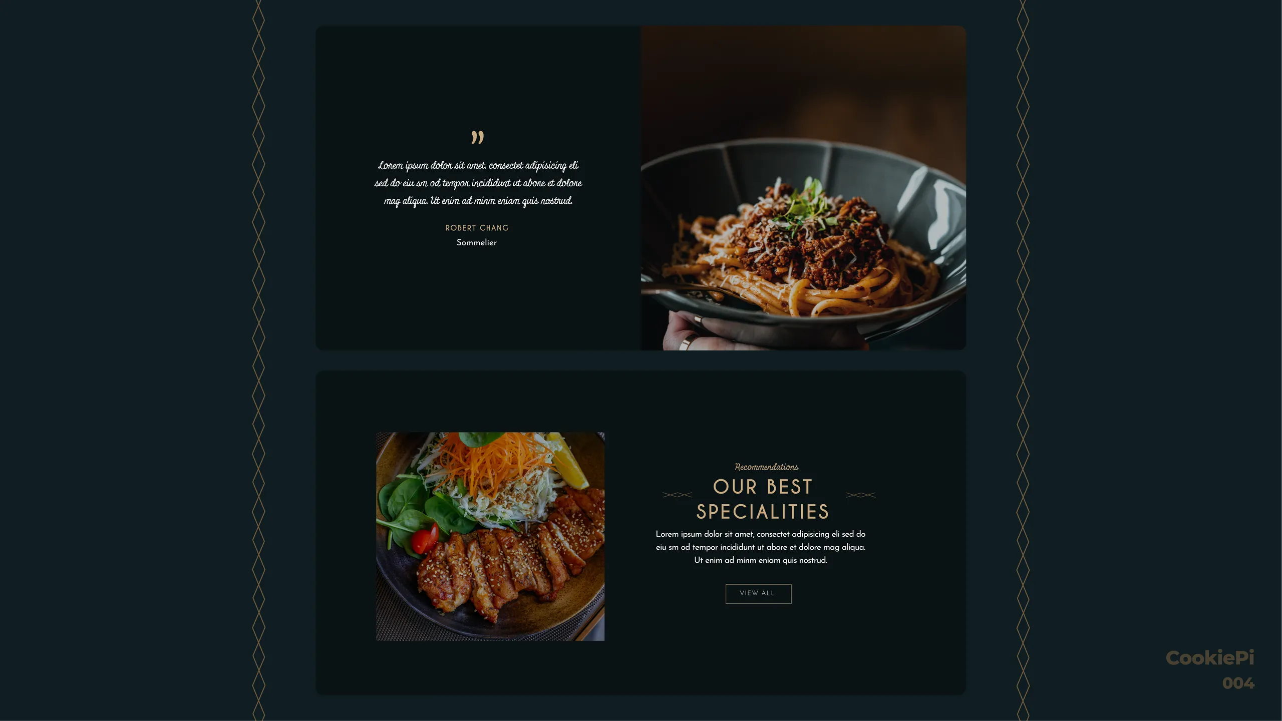 food websites mockups